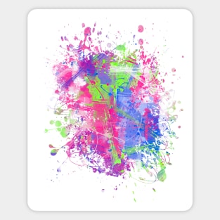 Abstract Vibrant Multicolor Brush Strokes and Splatters 8 Magnet